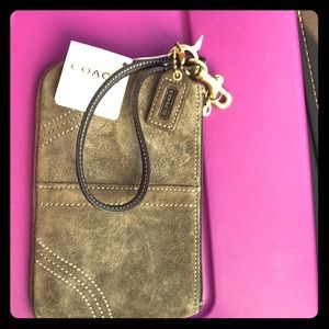 Authentic Coach Taupe/Brown Wristlet